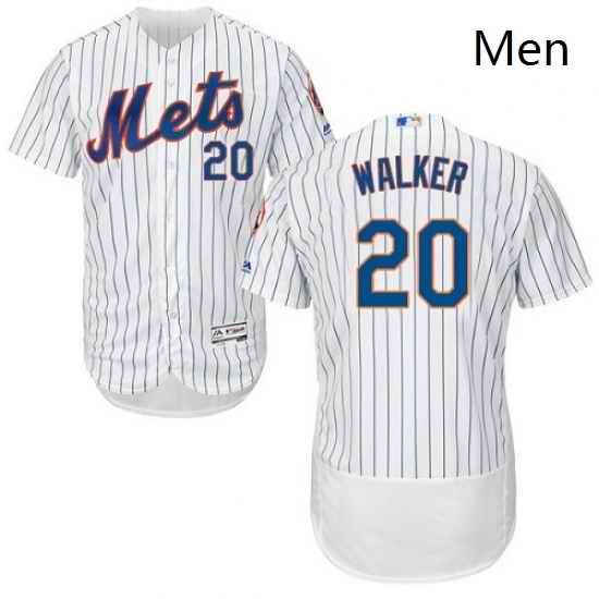 Mens Majestic New York Mets 20 Neil Walker White Home Flex Base Authentic Collection MLB Jersey